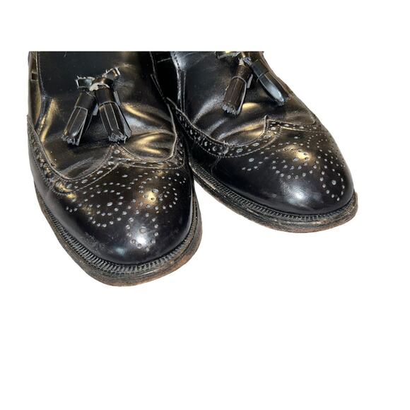 DEXTER USA Mens Black Leather Loafers Slip-On Tassels Wingtip Shoes SIZE‎ 8.5M - Picture 7 of 14
